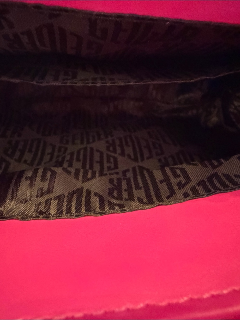 Kurt Geiger Kensington Fuchsia Pink and Gold Sequin Chain Crossbody Bag - Picture 11 of 13